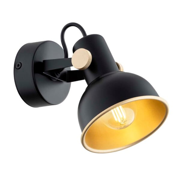 Lampa ścienna/sufitowa czerń i złoto LENORA 8246 - Argon