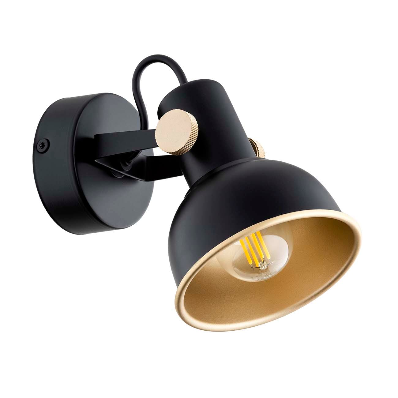 Lampa ścienna/sufitowa czerń i złoto LENORA 8246 - Argon - obrazek 2