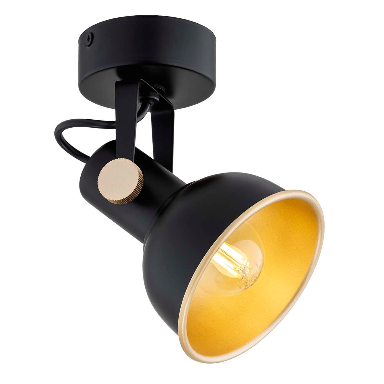 Lampa ścienna/sufitowa czerń i złoto LENORA 8246 - Argon - obrazek 3
