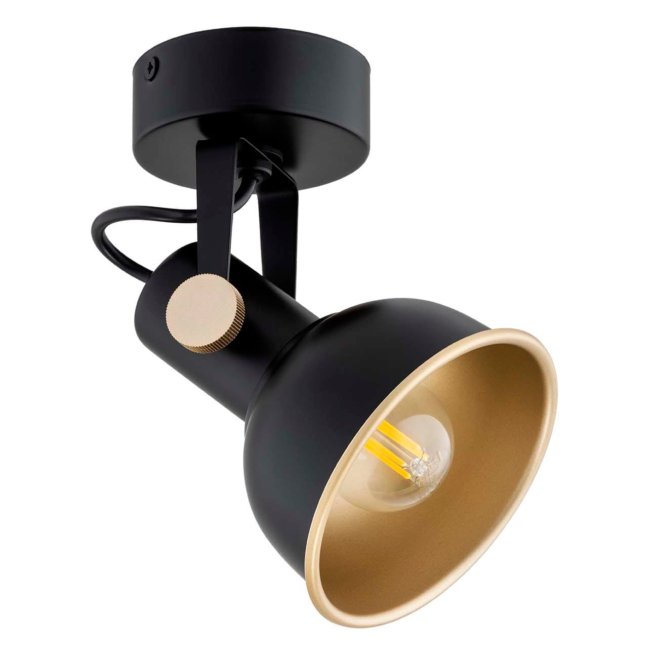 Lampa ścienna/sufitowa czerń i złoto LENORA 8246 - Argon - obrazek 4