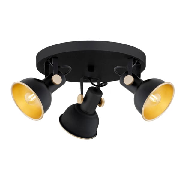 Plafon reflektory na kole LENORA 6241 czarny - Argon