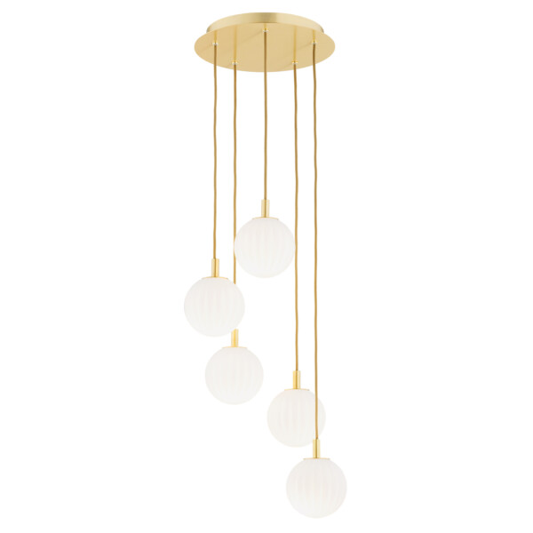 Lampa wisząca żyrandol PALOMA 2183 białe kule i złoto - Argon