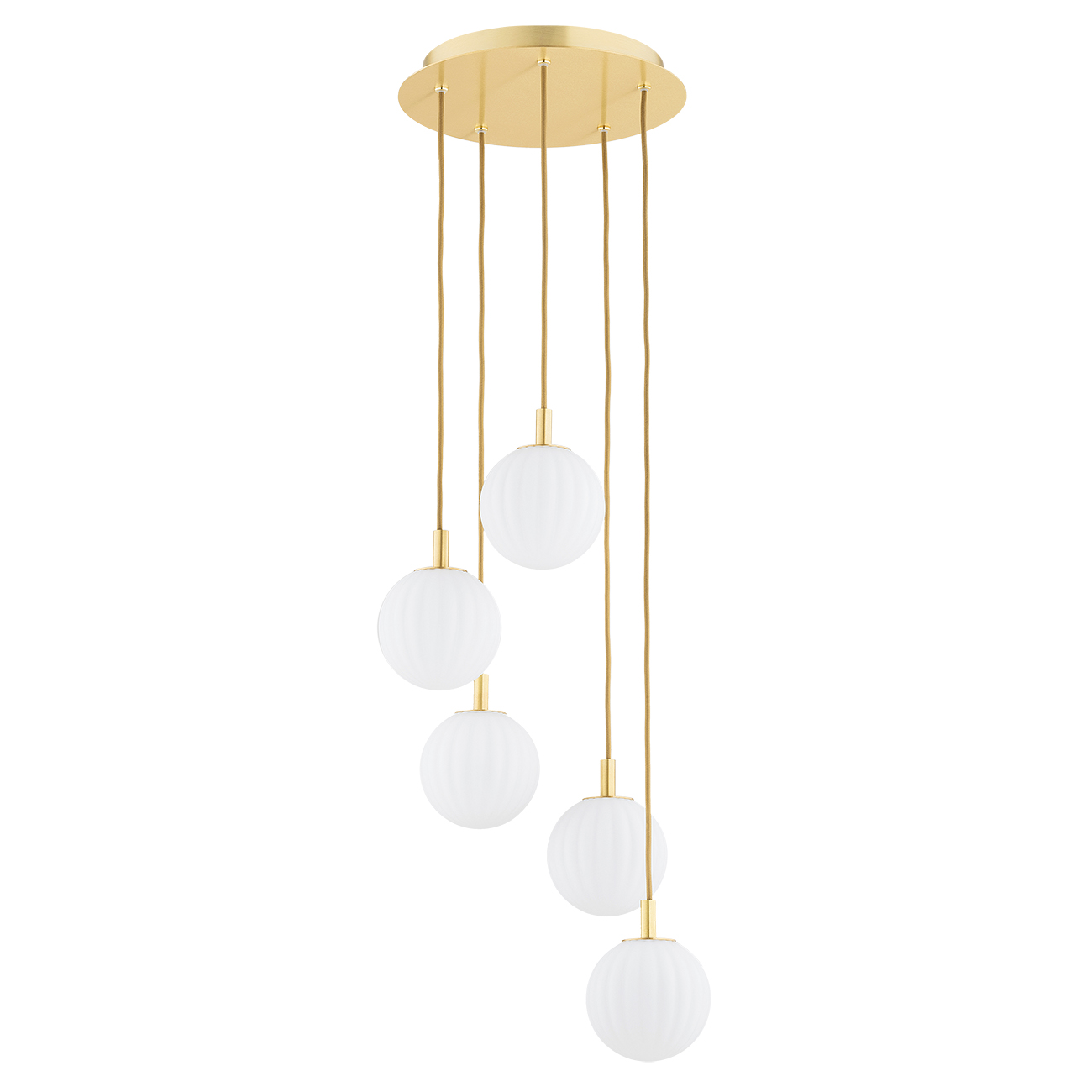 Lampa wisząca żyrandol PALOMA 2183 białe kule i złoto - Argon - obrazek 2