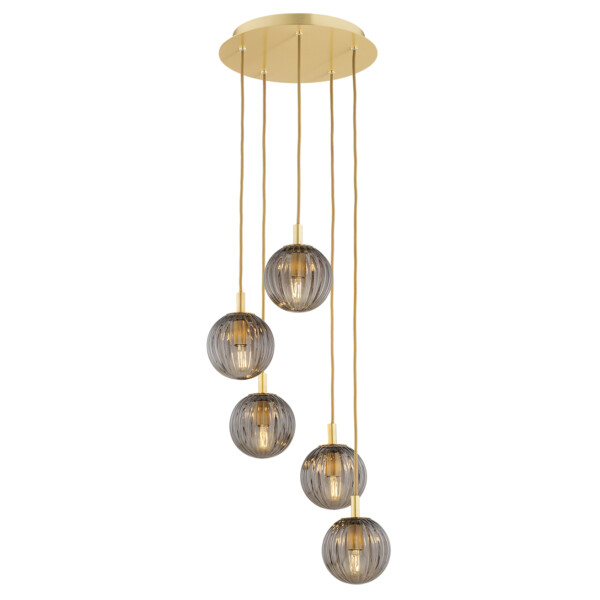 Lampa wisząca żyrandol PALOMA 2185 dymione kule i złoto - Argon