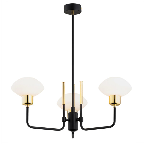 Żyrandol elegancki RAVELLO 6166 czerń opal złoto - Argon