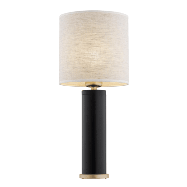 Lampa stołowa z lnianym abażurem RIVA 8316 czarna - Argon