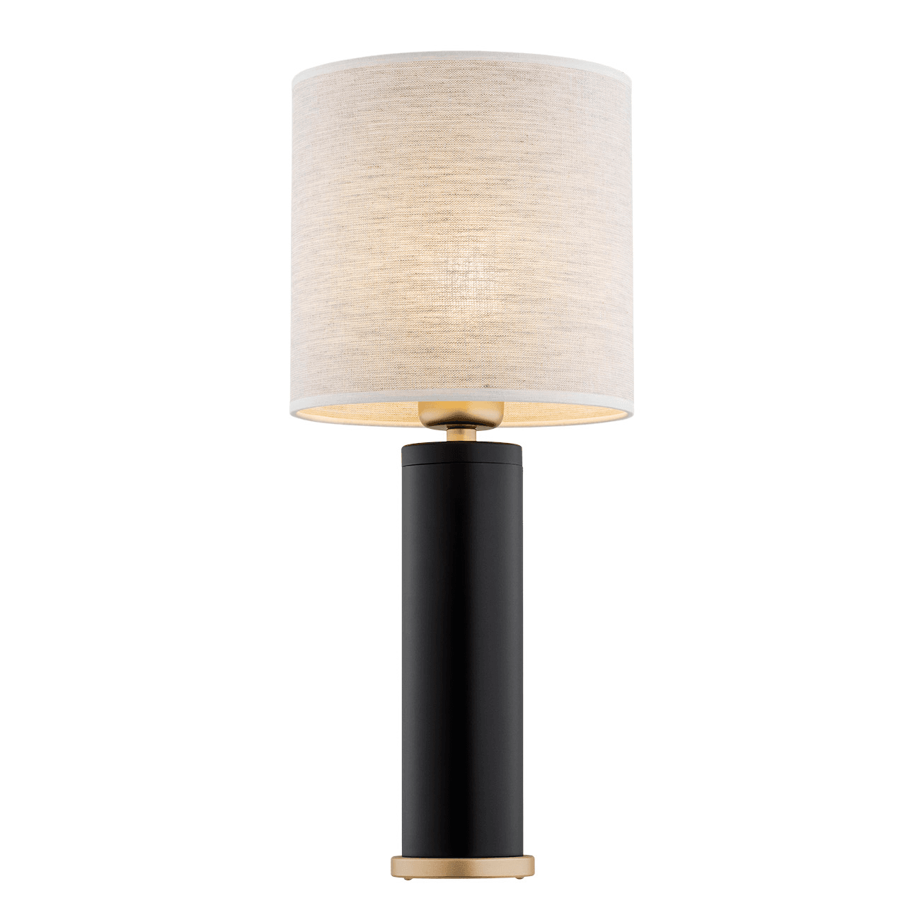 Lampa stołowa z lnianym abażurem RIVA 8316 czarna - Argon