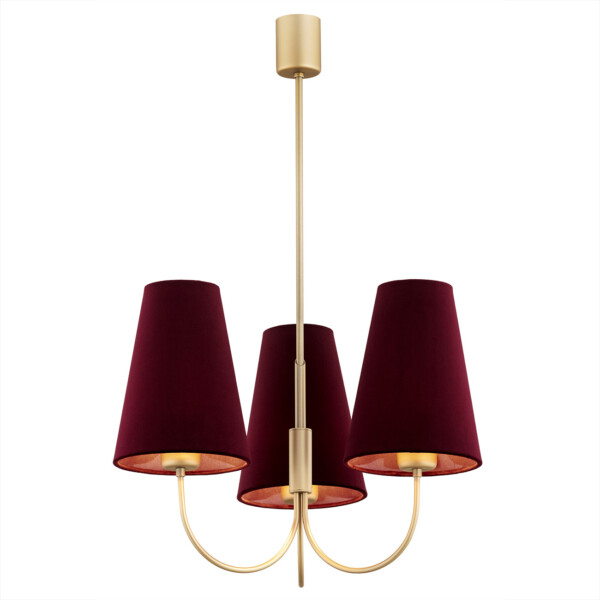 Żyrandol elegancki SAFIANO 6270 bordo i złoto - Argon
