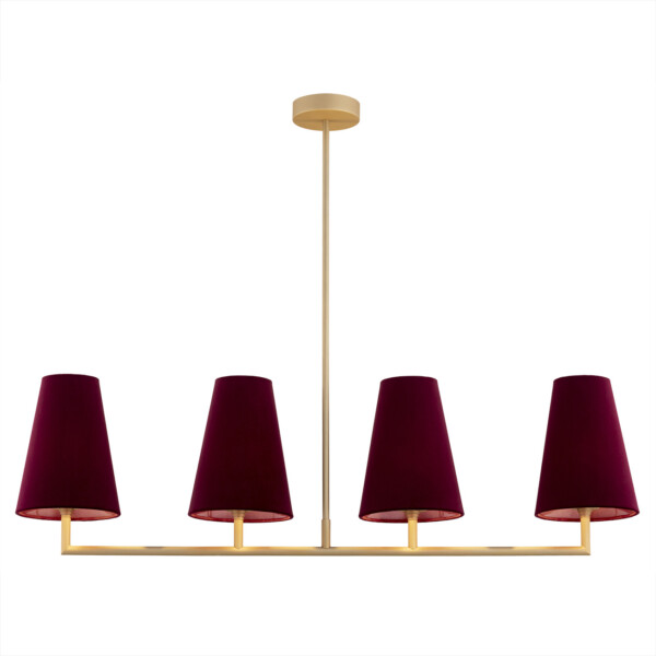 Lampa wisząca elegancka SAFIANO 1829 złoto i bordo - Argon