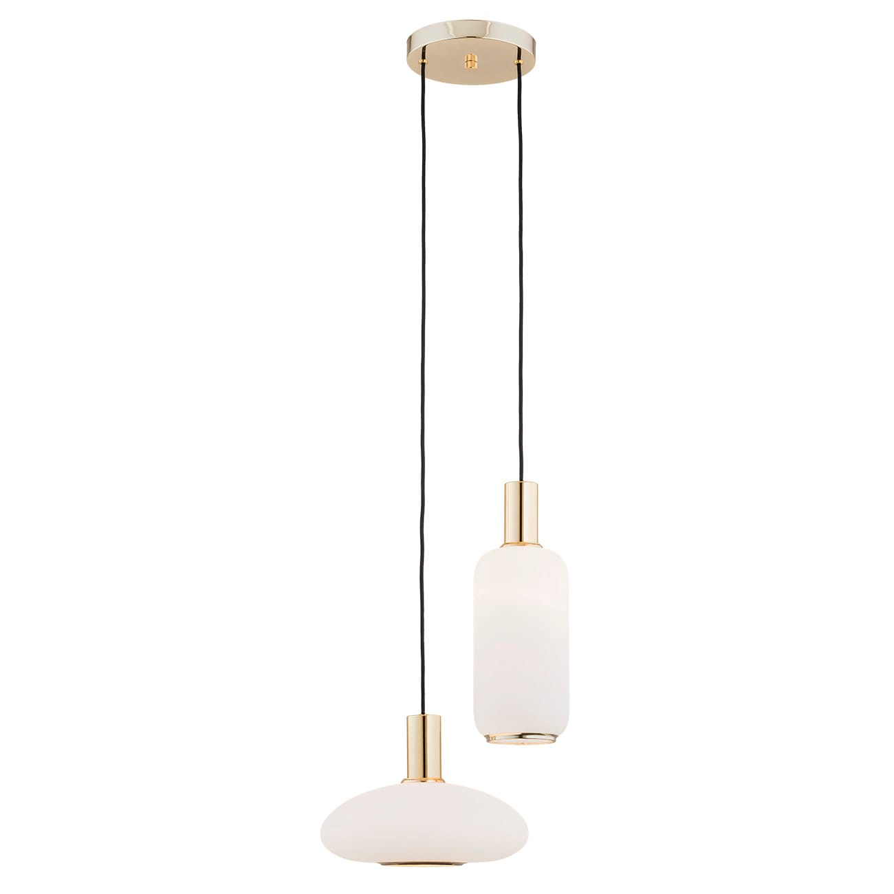 Lampa stylowa wisząca SAGUNTO 896 podwójna mleczna złoto - Argon