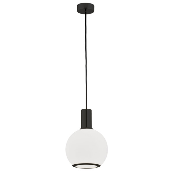 Lampa wisząca szklany klosz SAGUNTO PLUS 8564 biel i czerń - Argon