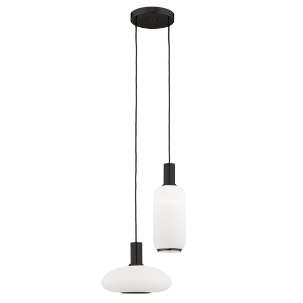 Lampa wisząca szklane klosze SAGUNTO PLUS 7214 biel i czerń - Argon
