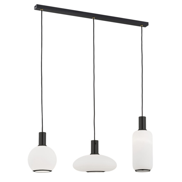 Lampa wisząca szklane klosze SAGUNTO PLUS 6324 biel i czerń - Argon