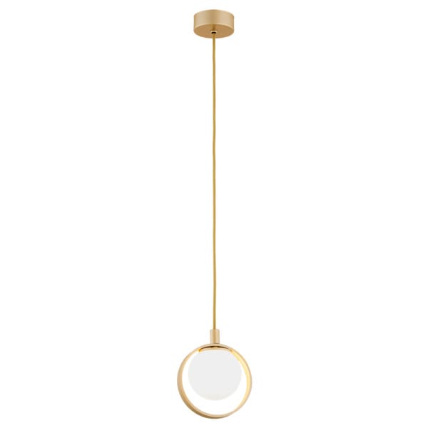 Lampa wisząca designerska SATURNIA 8257 biała kula z obręczą - Argon