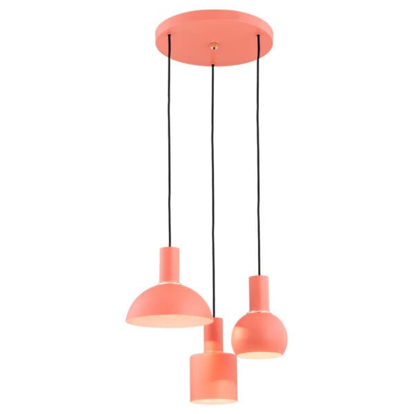 Lampa wisząca designerska SINES 1469 potrójna koralowa - Argon