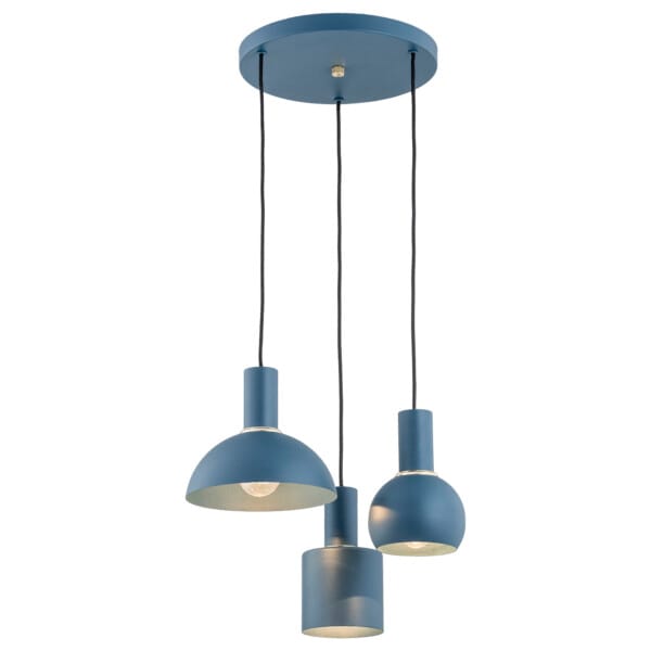 Lampa wisząca designerska SINES 1471 potrójna niebieska - Argon