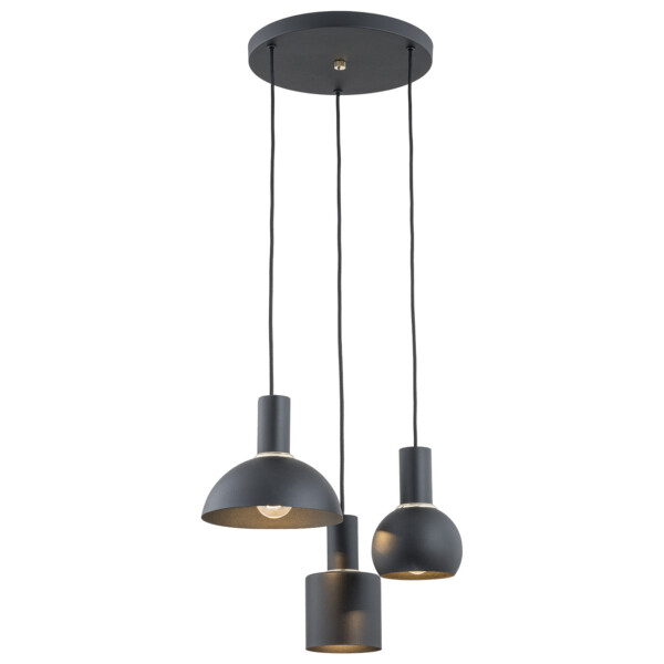 Lampa wisząca nowoczesna SINES 1472 czarny zwis na kole - Argon