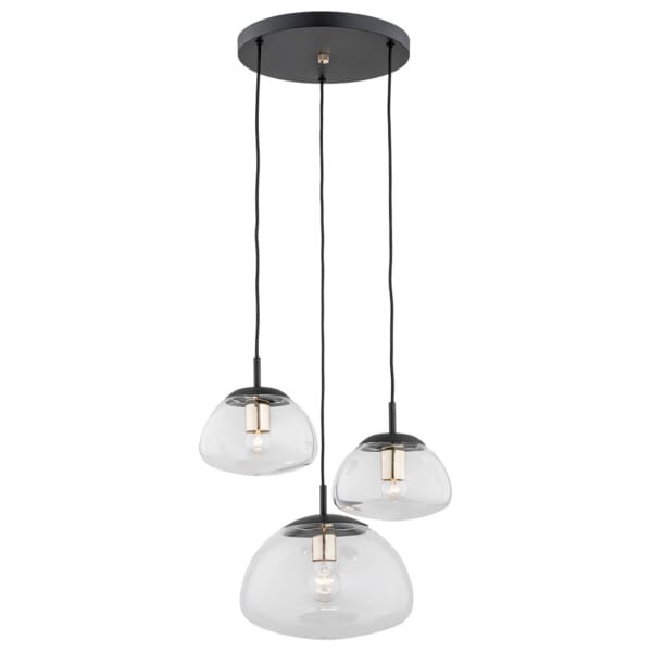 Lampa nad stół designerska wisząca TRINI 1492 potrójna elegancka czarna - Argon