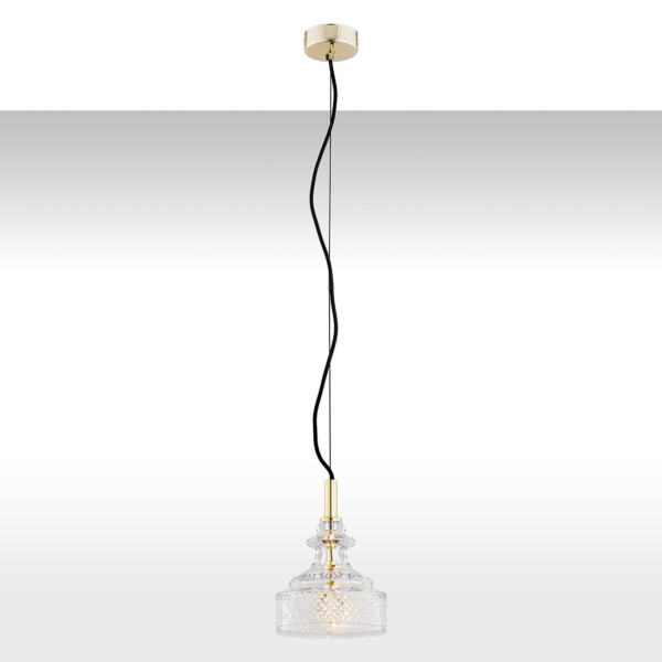 Lampa wisząca nowoczesna CRUZ 4198 kryształowa mosiądz - Argon