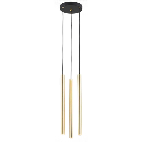 Lampa wisząca elegancka SICILIA PLUS 6191 złote rurki - Argon
