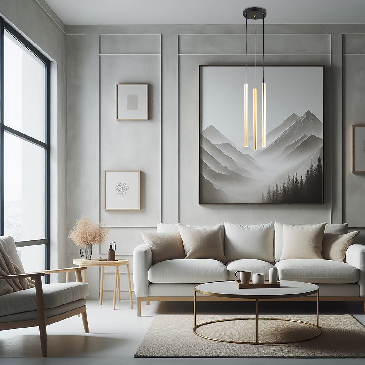 Lampa wisząca elegancka SICILIA PLUS 6191 złote rurki - Argon - obrazek 2