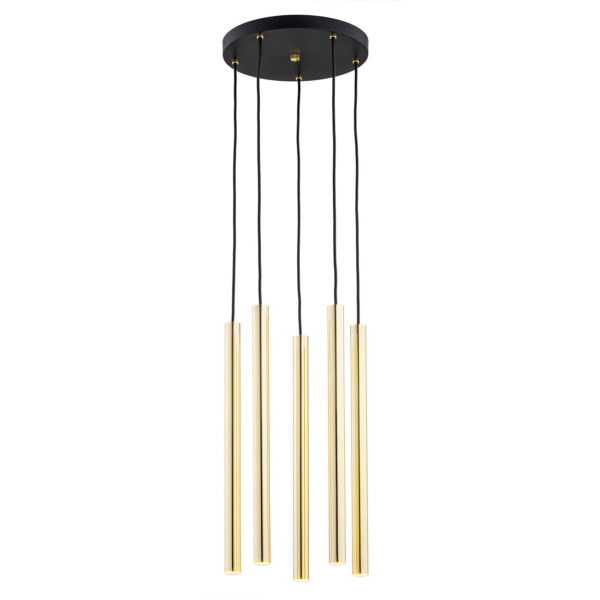 Lampa wisząca elegancka SICILIA PLUS 2144 złote rurki - Argon