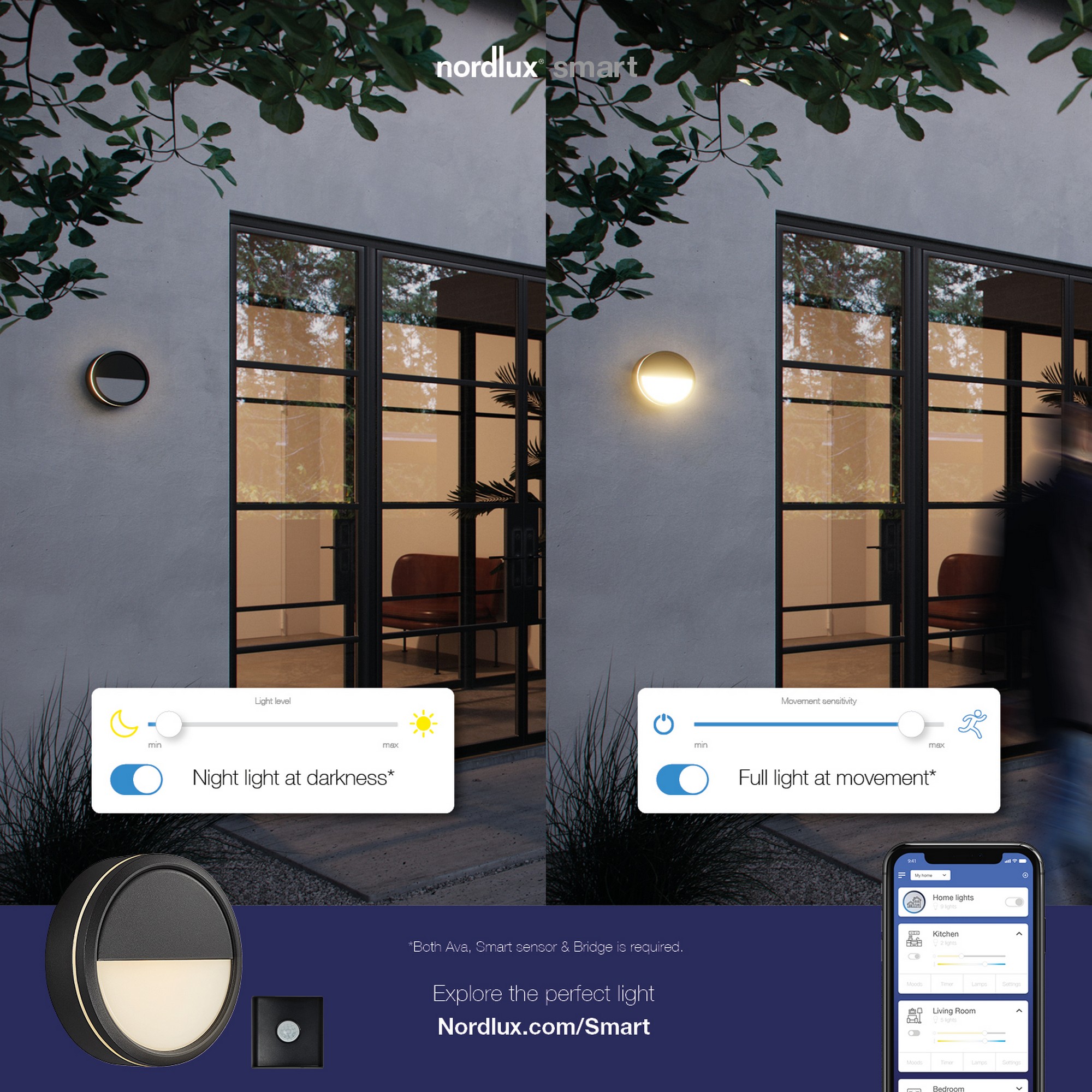 Plafon zewnętrzny minimalistyczny Nordlux AVA SMART — czarny, LED, 2019016003 - obrazek 9