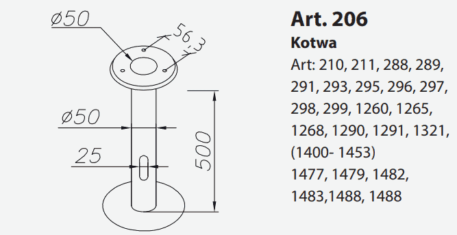 Kotwa do gruntu METAL BASE 206 - Norlys - obrazek 2