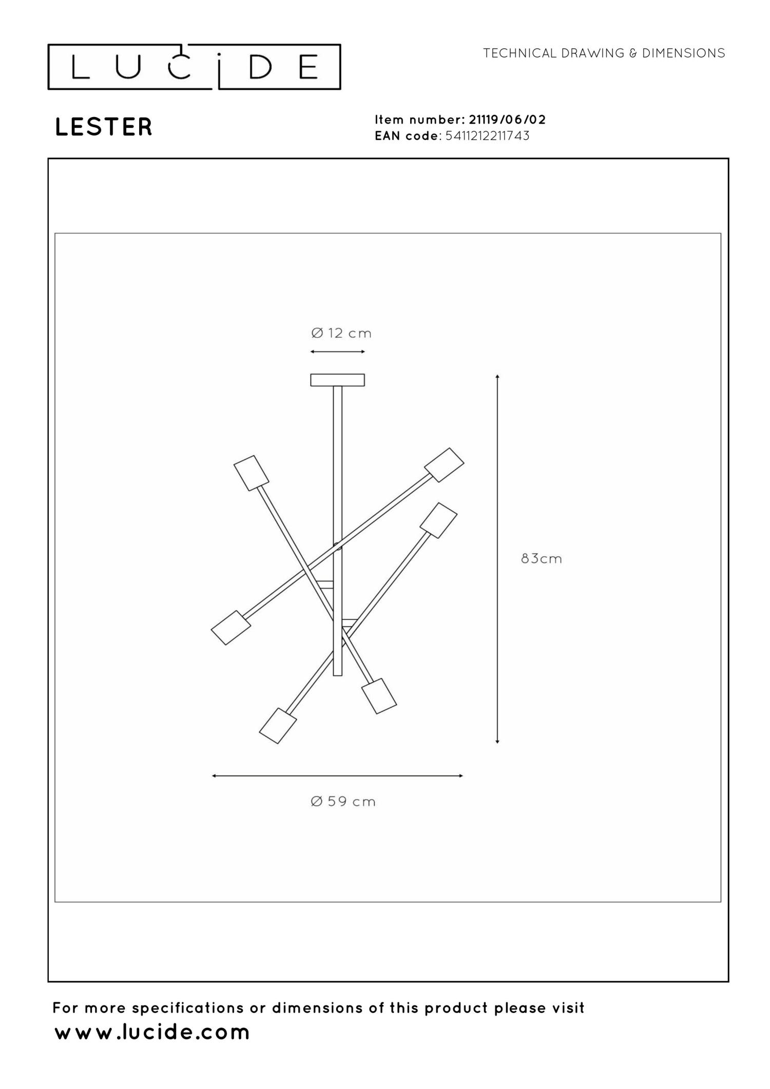 Lampa sufitowa LESTER 21119/06/02 - Lucide - obrazek 6