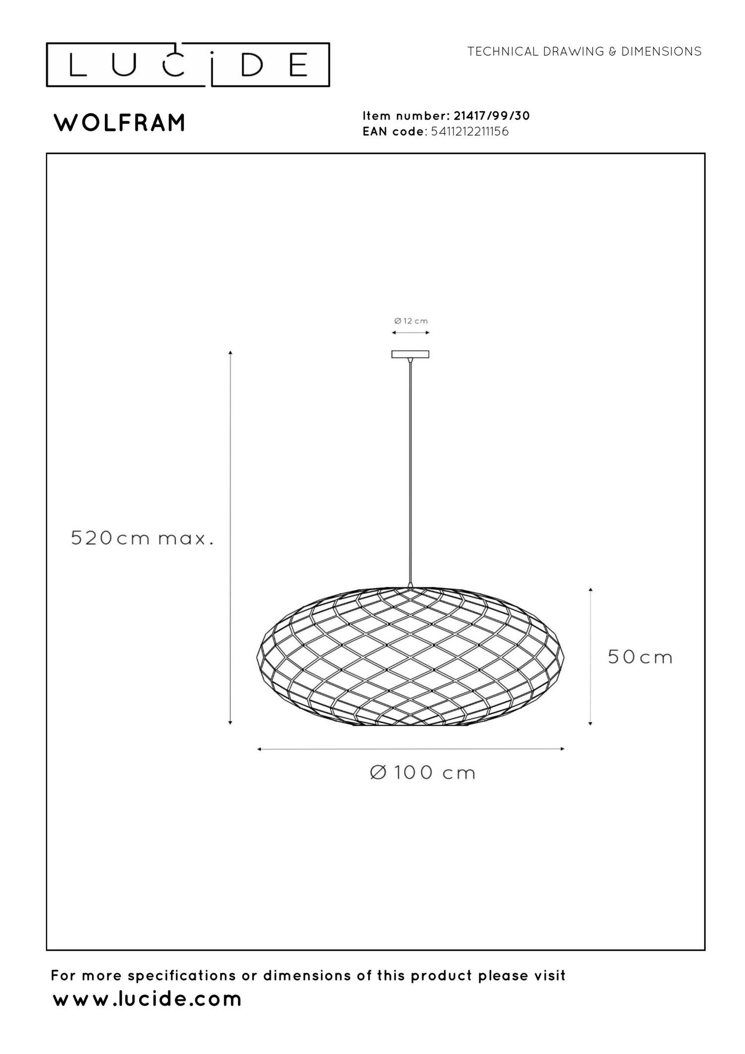 Lampa wisząca WOLFRAM 21417/99/30 - Lucide - obrazek 5