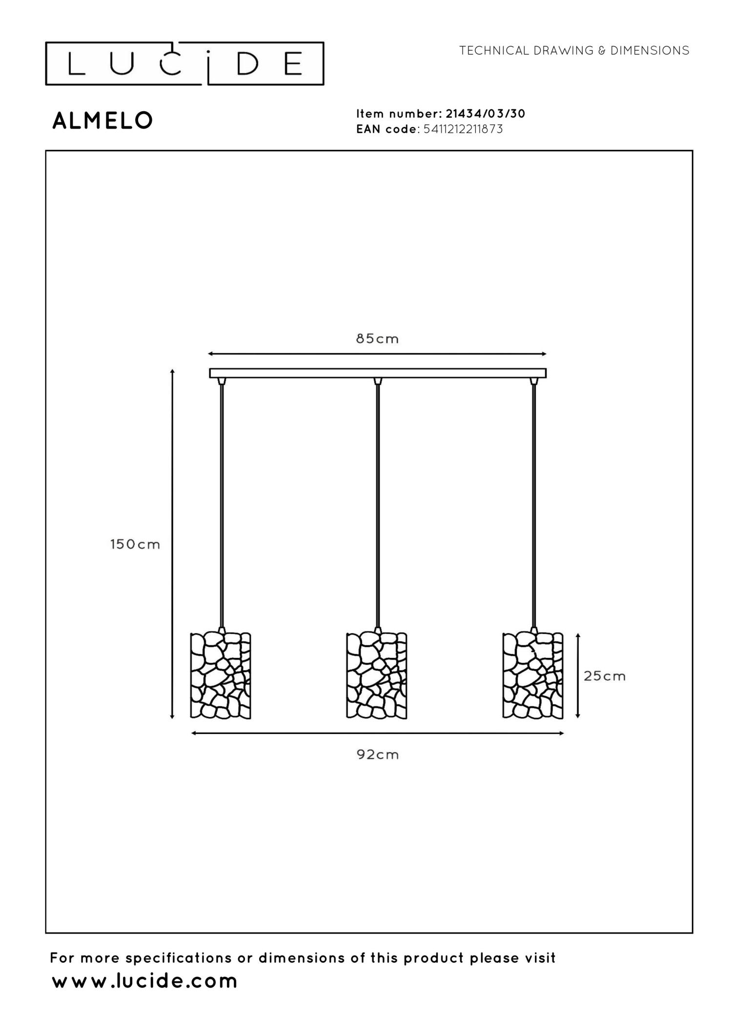 Lampa wisząca ALMELO 21434/03/30 - Lucide - obrazek 6