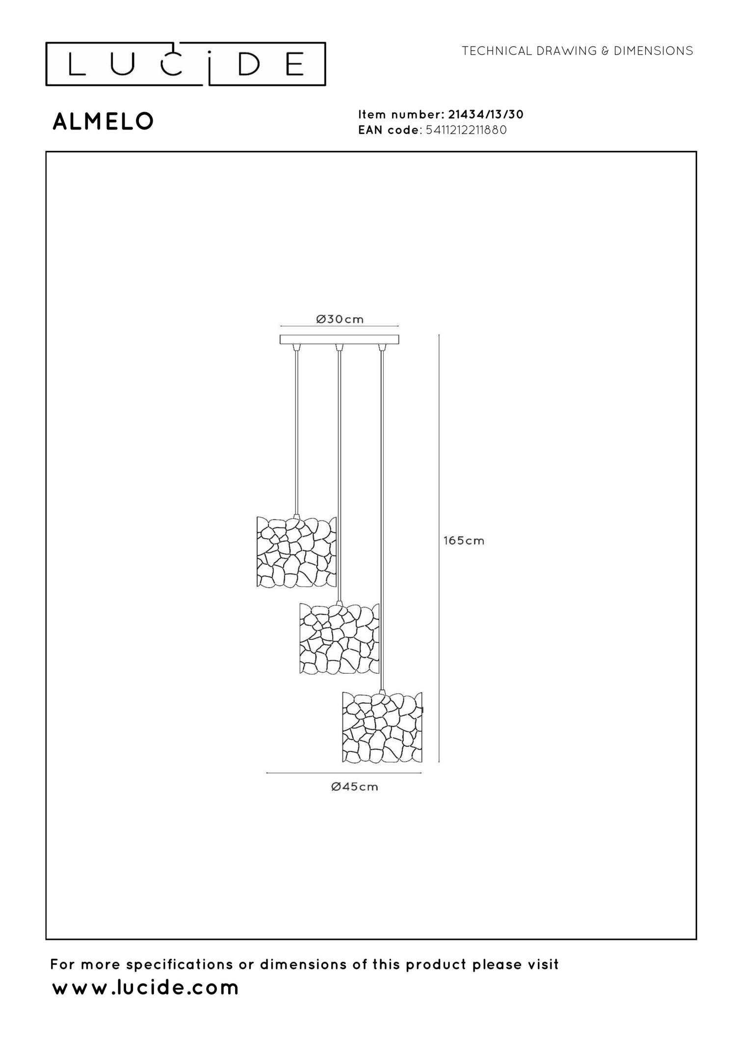Lampa wisząca ALMELO 21434/13/30 - Lucide - obrazek 6