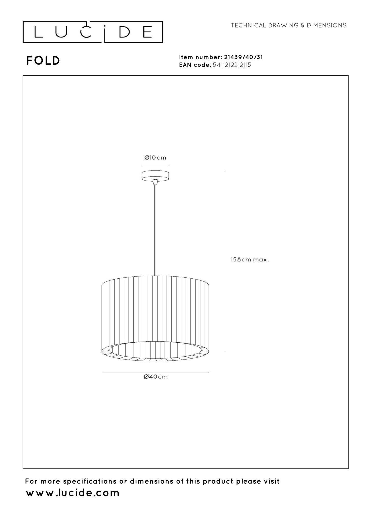 Lampa wisząca FOLD 21439/40/31 - Lucide - obrazek 6