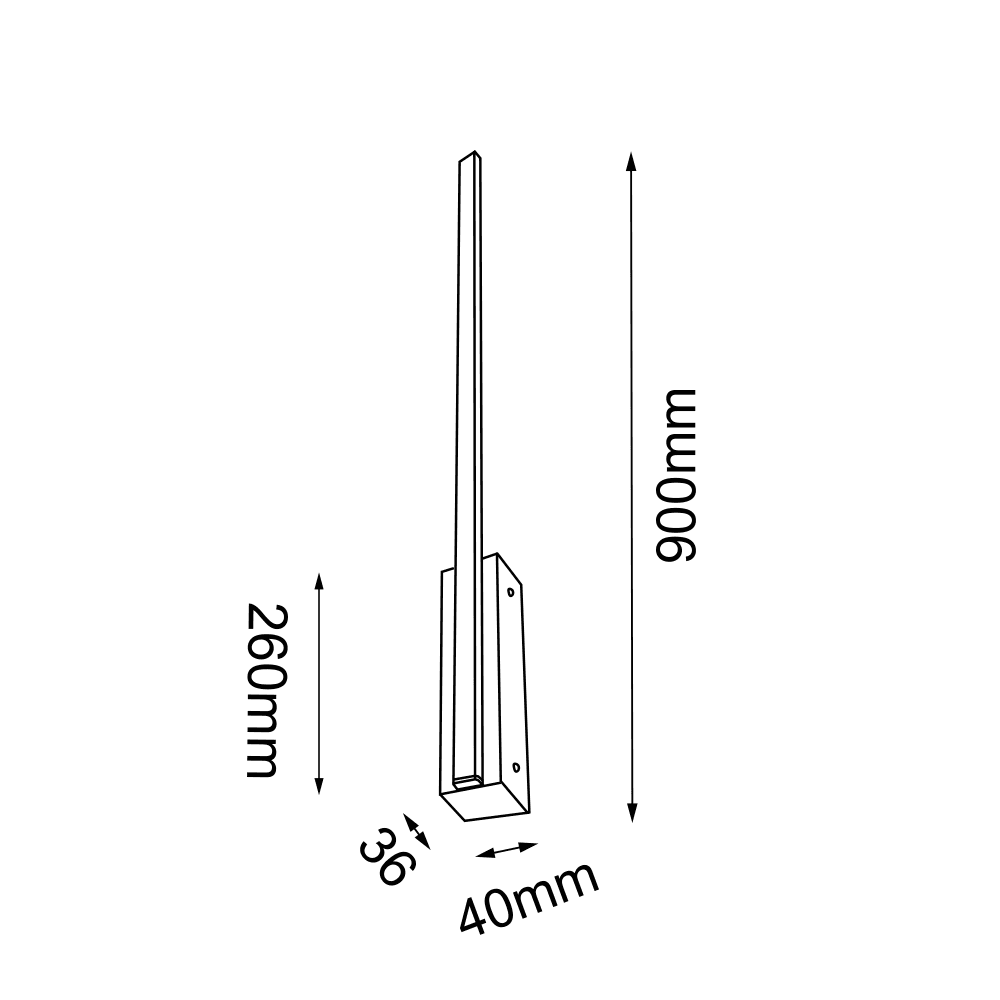 Kinkiet Slim W 90 - Czarny (900 mm) 3000K 4021 - Antigo - obrazek 2