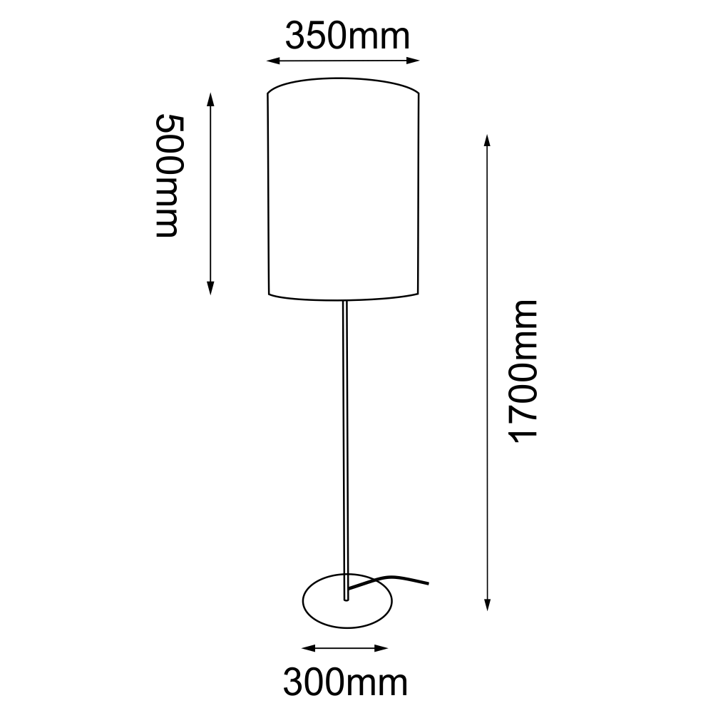 Lampa podłogowa Lamego F Wąska - Czarna (1700 mm) 2021 - Antigo - obrazek 2