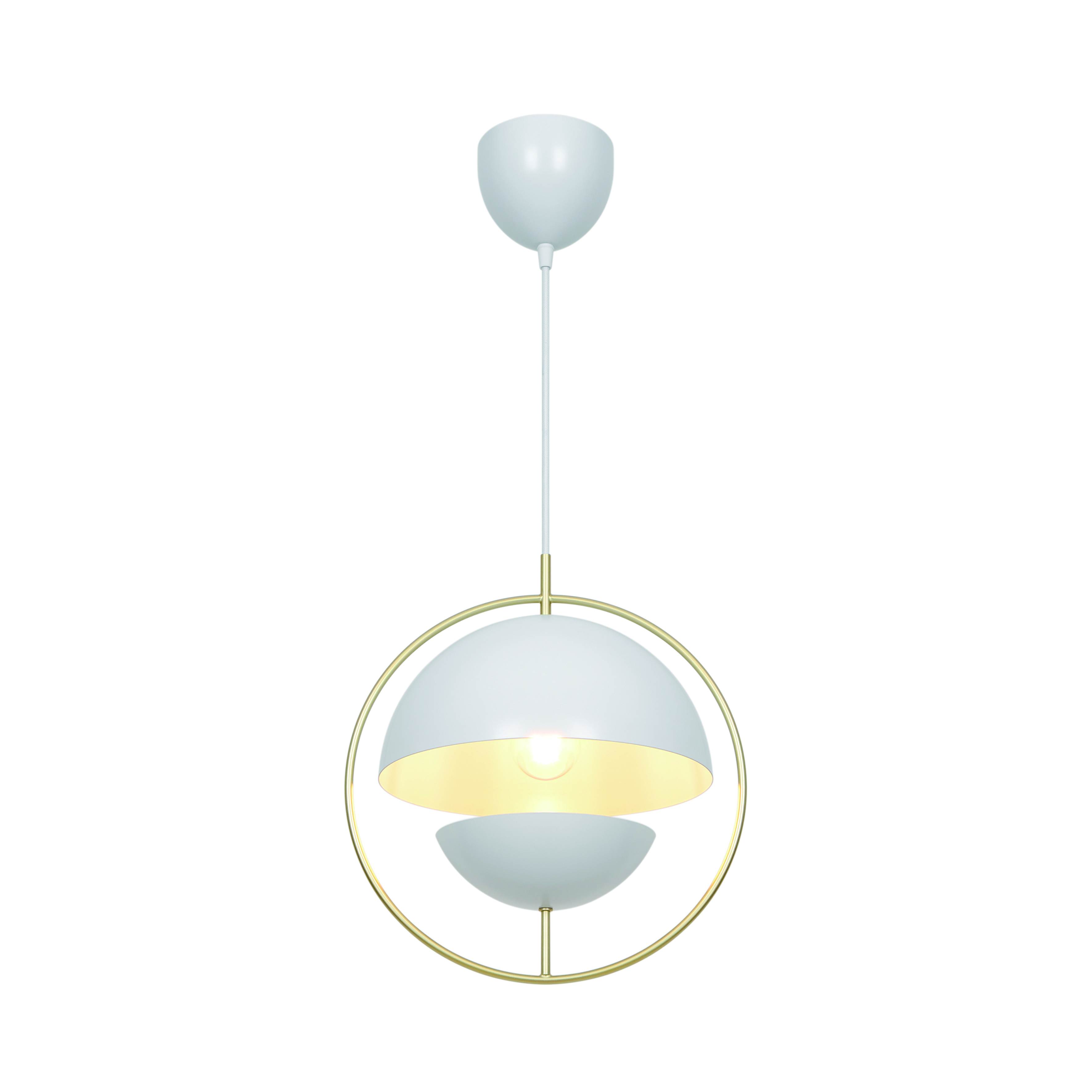 Lampa wisząca z mosiężnym pierścieniem i białym metalowym kloszem Tavia NO2412353001 - Nordlux - obrazek 2