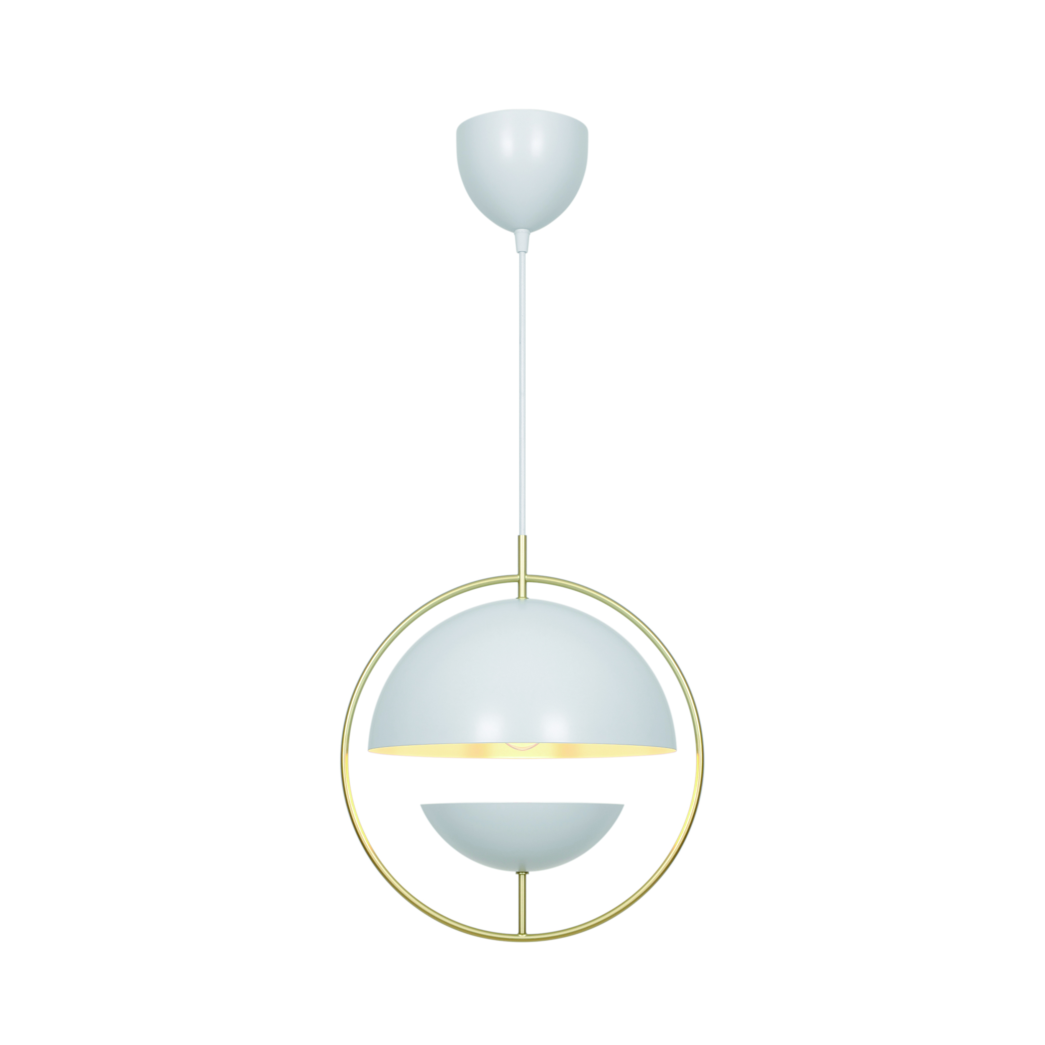 Lampa wisząca z mosiężnym pierścieniem i białym metalowym kloszem Tavia NO2412353001 - Nordlux - obrazek 3