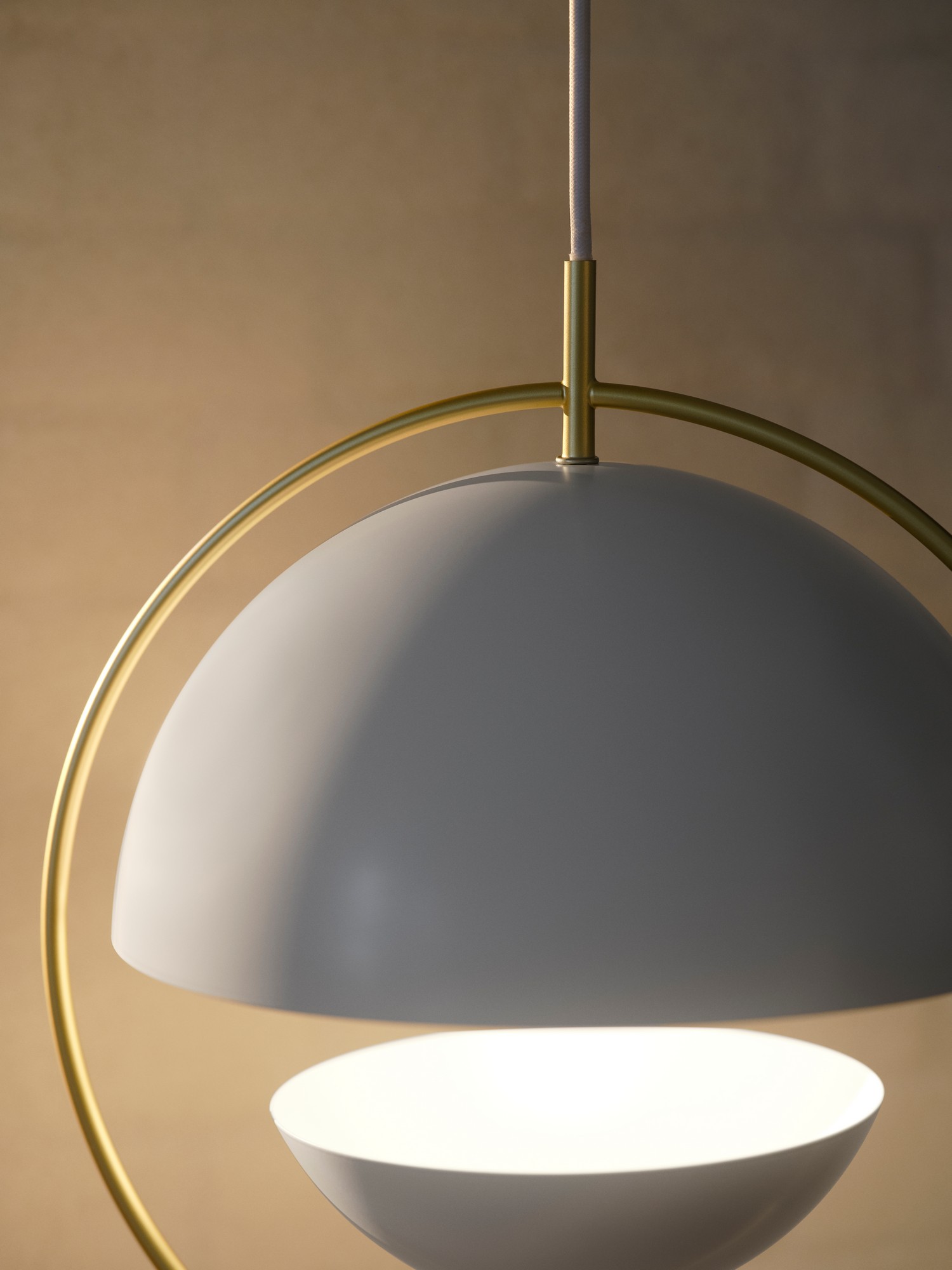 Lampa wisząca z mosiężnym pierścieniem i białym metalowym kloszem Tavia NO2412353001 - Nordlux - obrazek 9