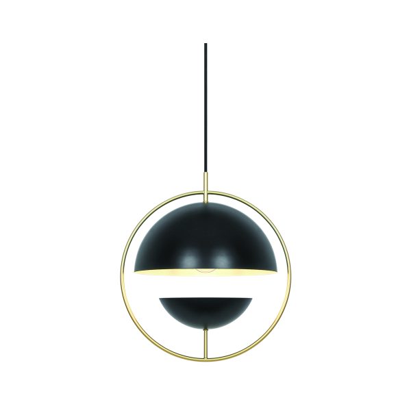 Lampa wisząca  z mosiężnym pierścieniem i czarnym metalowym kloszem Tavia NO2412353003 - Nordlux