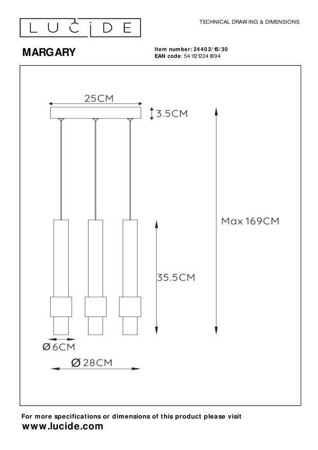 Lampa wisząca LEDOWEMARGARY 24402/15/30 - Lucide - obrazek 8