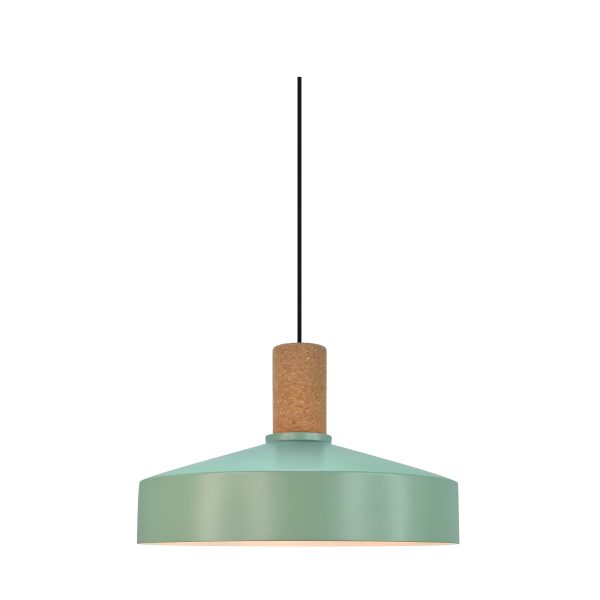 Lampa wisząca zielona z drewnianym dodatkiem Elvas NO2512033023 - Nordlux