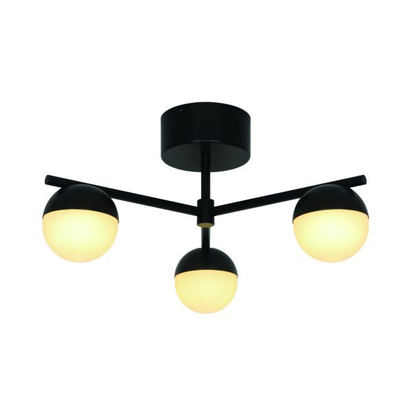Lampa sufitowa Contina – czarna + 3 klosze szklane NO2512096003 - Nordlux