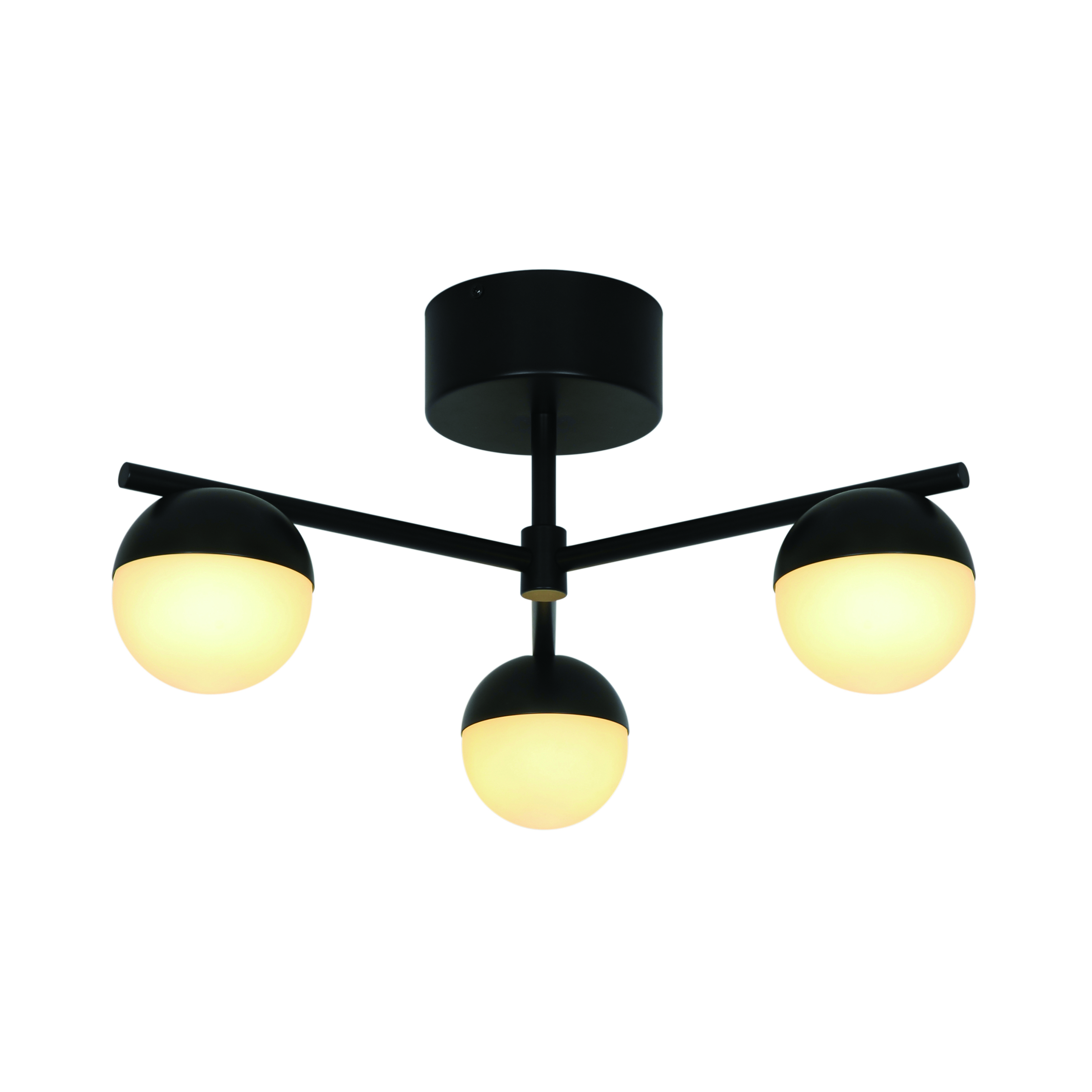Lampa sufitowa Contina – czarna + 3 klosze szklane NO2512096003 - Nordlux