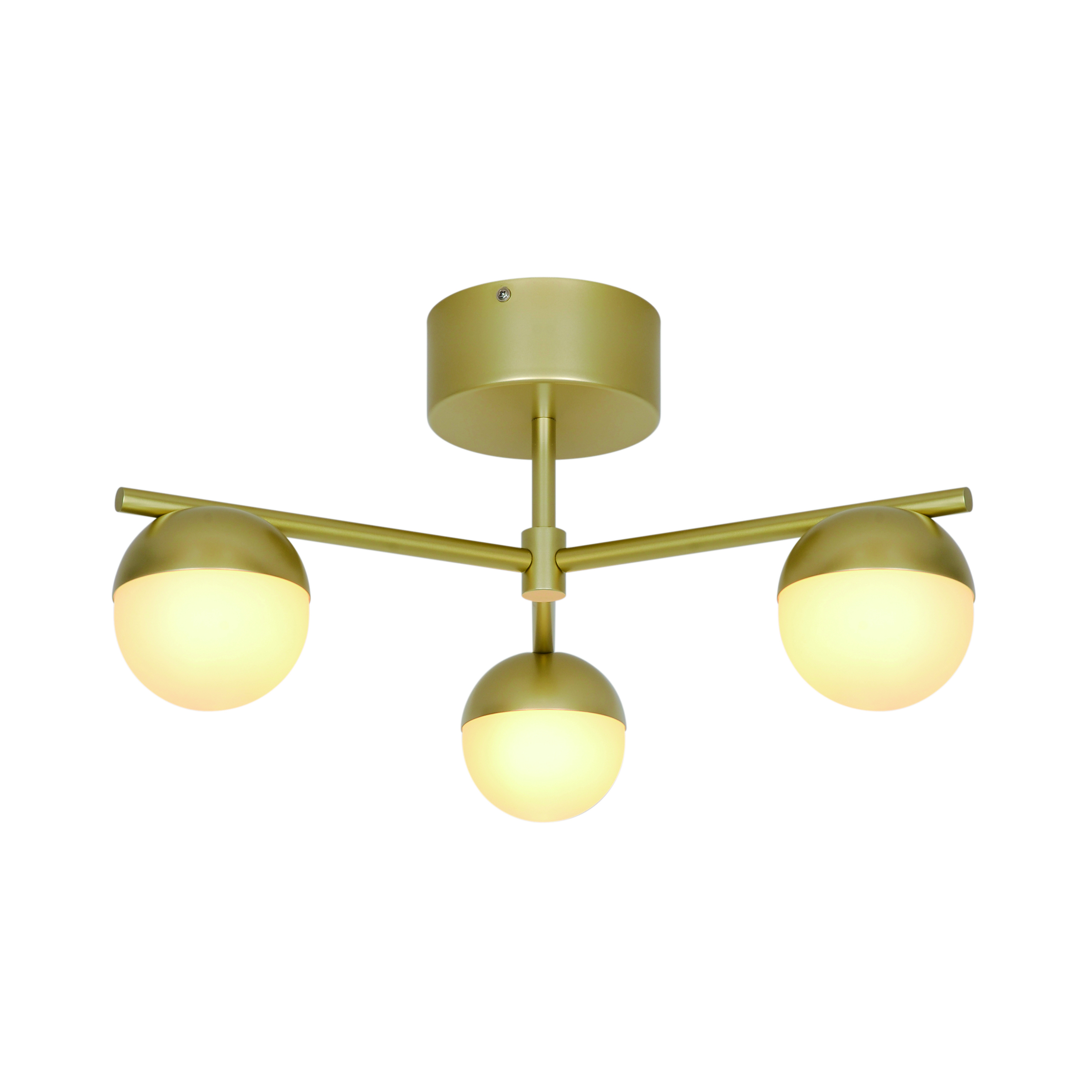 Lampa sufitowa Contina – mosiężna + 3 klosze szklane NO2512096035 - Nordlux