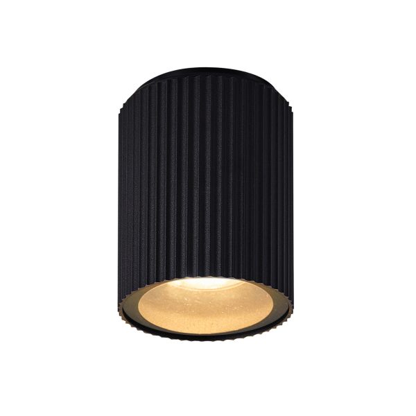 Lampa sufitowa zewnętrzna ryflowana czarna IP54 GU10 Kyklop NO2518316003 - Nordlux