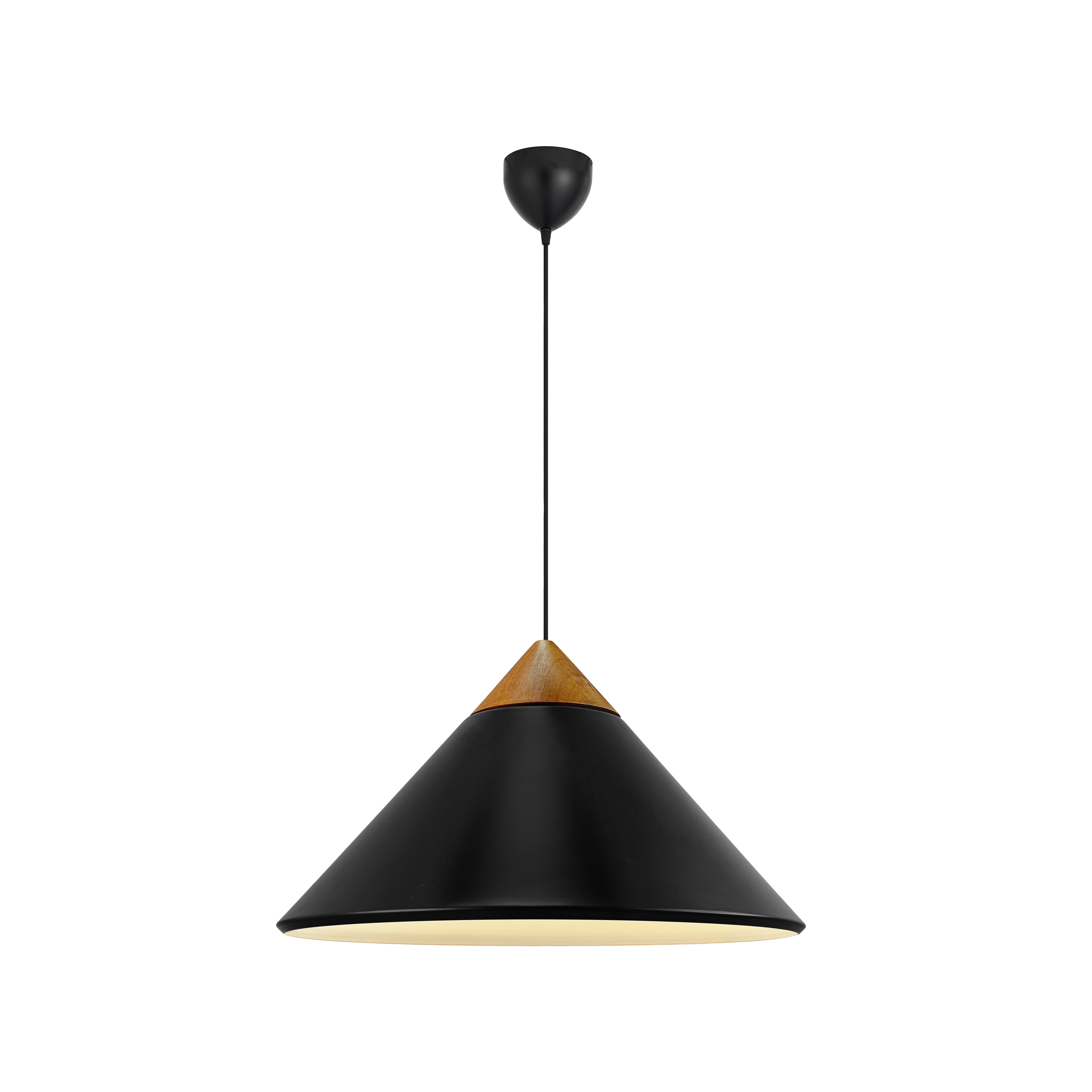 Lampa wisząca czarna z drewnianym akcentem Kinto NO2520083003 - Design for The People
