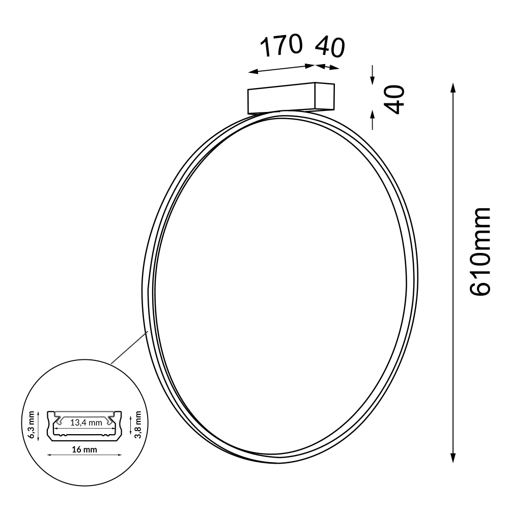 Kinkiet Agaro 57 - Czarny (610 mm) 4000K 4302 - Antigo - obrazek 2