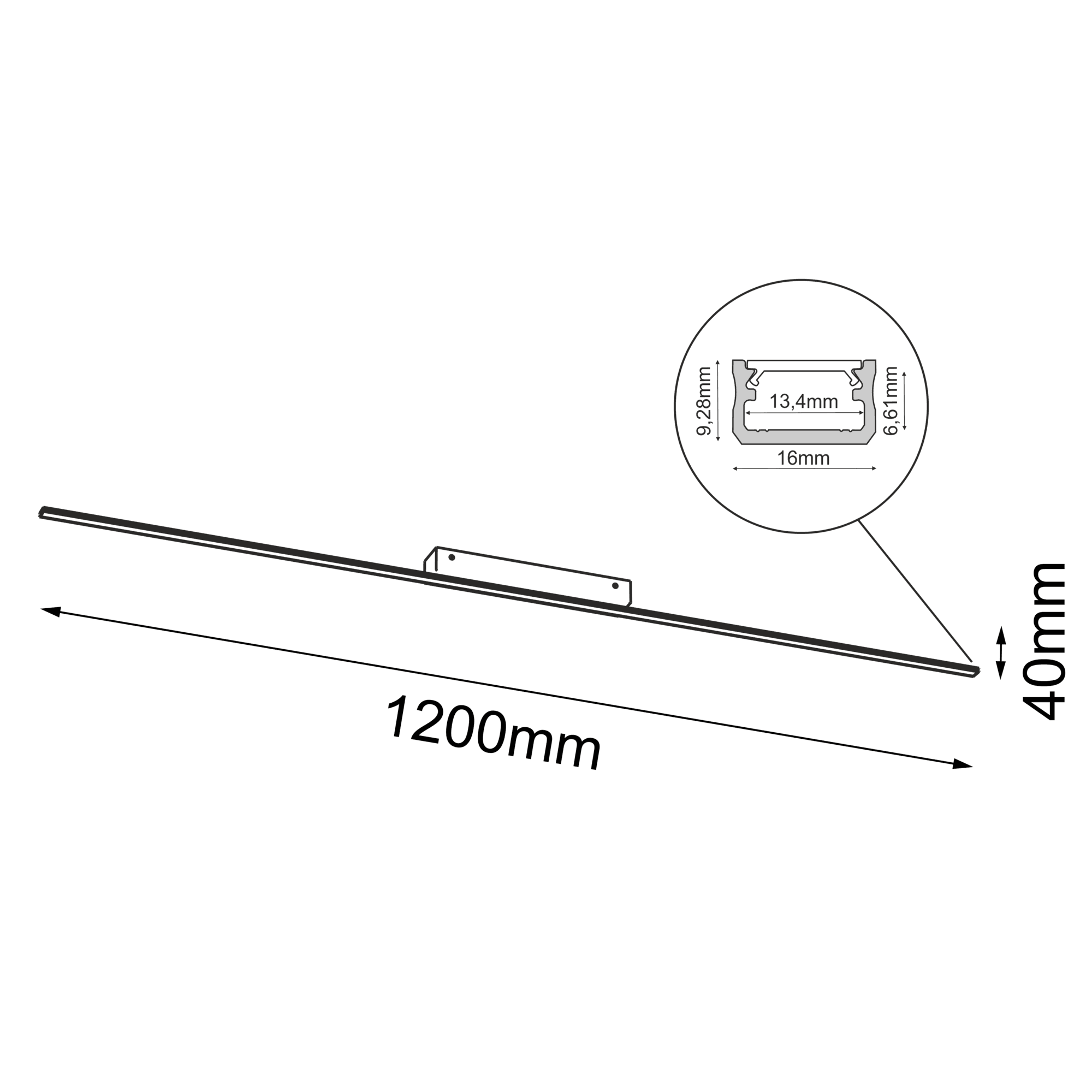Plafon Slim C - Czarny (1200 mm) 4000K 1290 - Antigo - obrazek 2