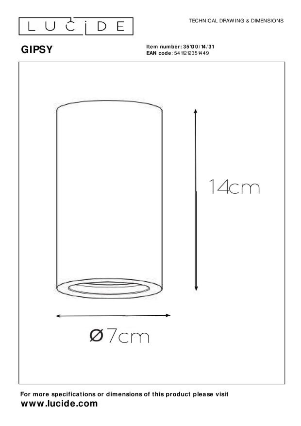 Lampa sufitowa GIPSY 35100/14/31 - Lucide - obrazek 5