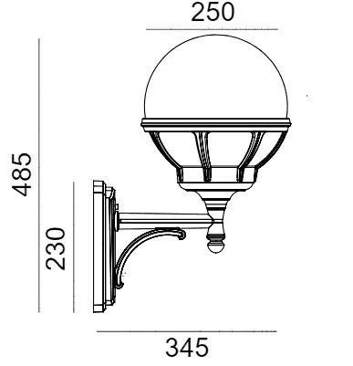 Kinkiet zewnętrzny ogrodowy BOLOGNA 360W - Norlys - obrazek 2